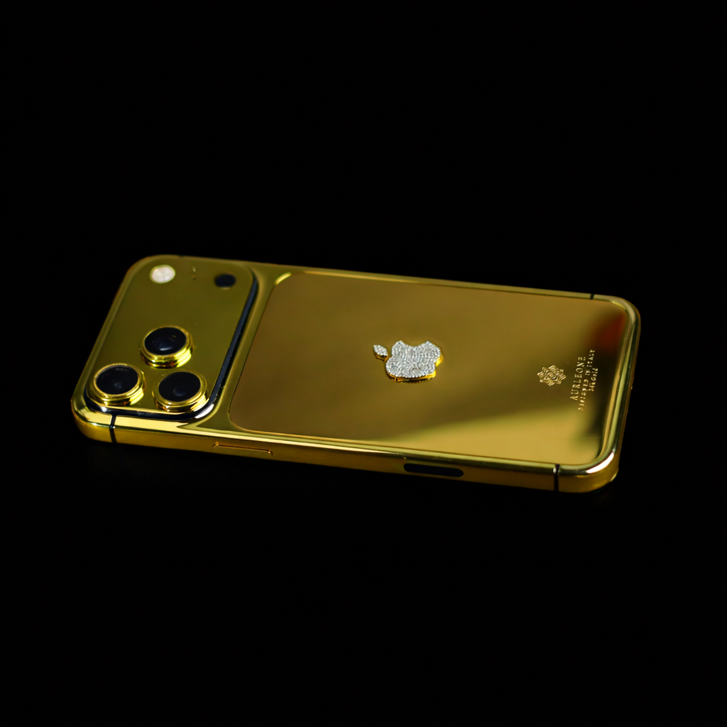 24k Gold iPhone 17 Pro Max : Apple Emblem