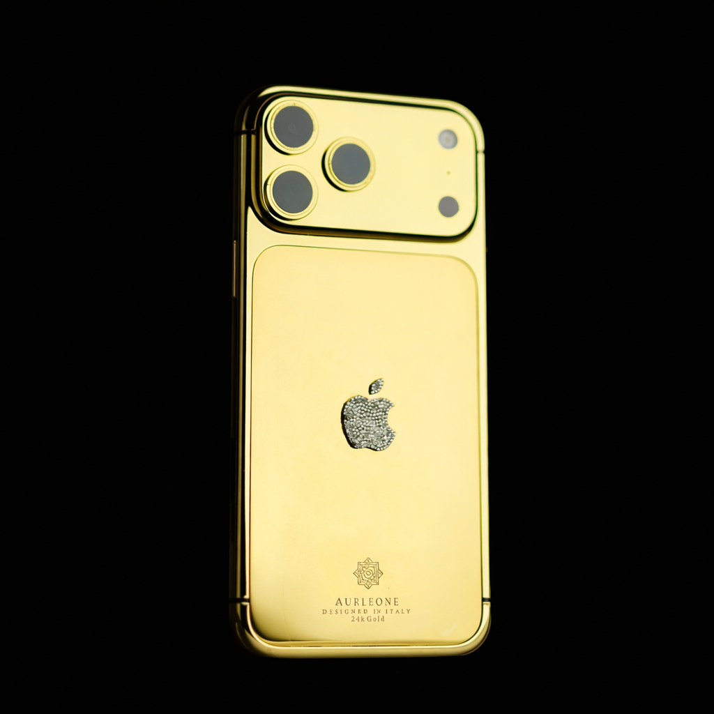 24k Gold iPhone 17 Pro Max : Apple Emblem
