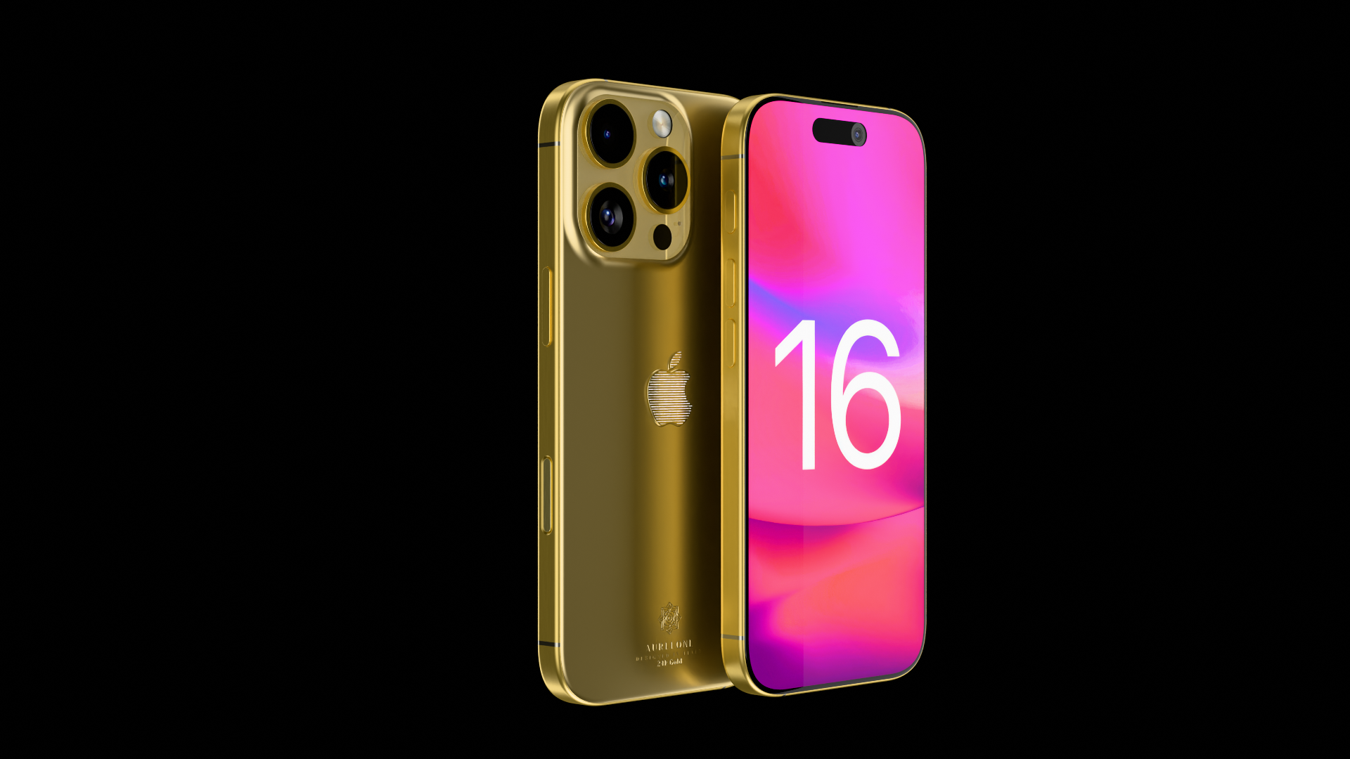 24k Gold iPhone 16 Pro : Tiger Emblem
