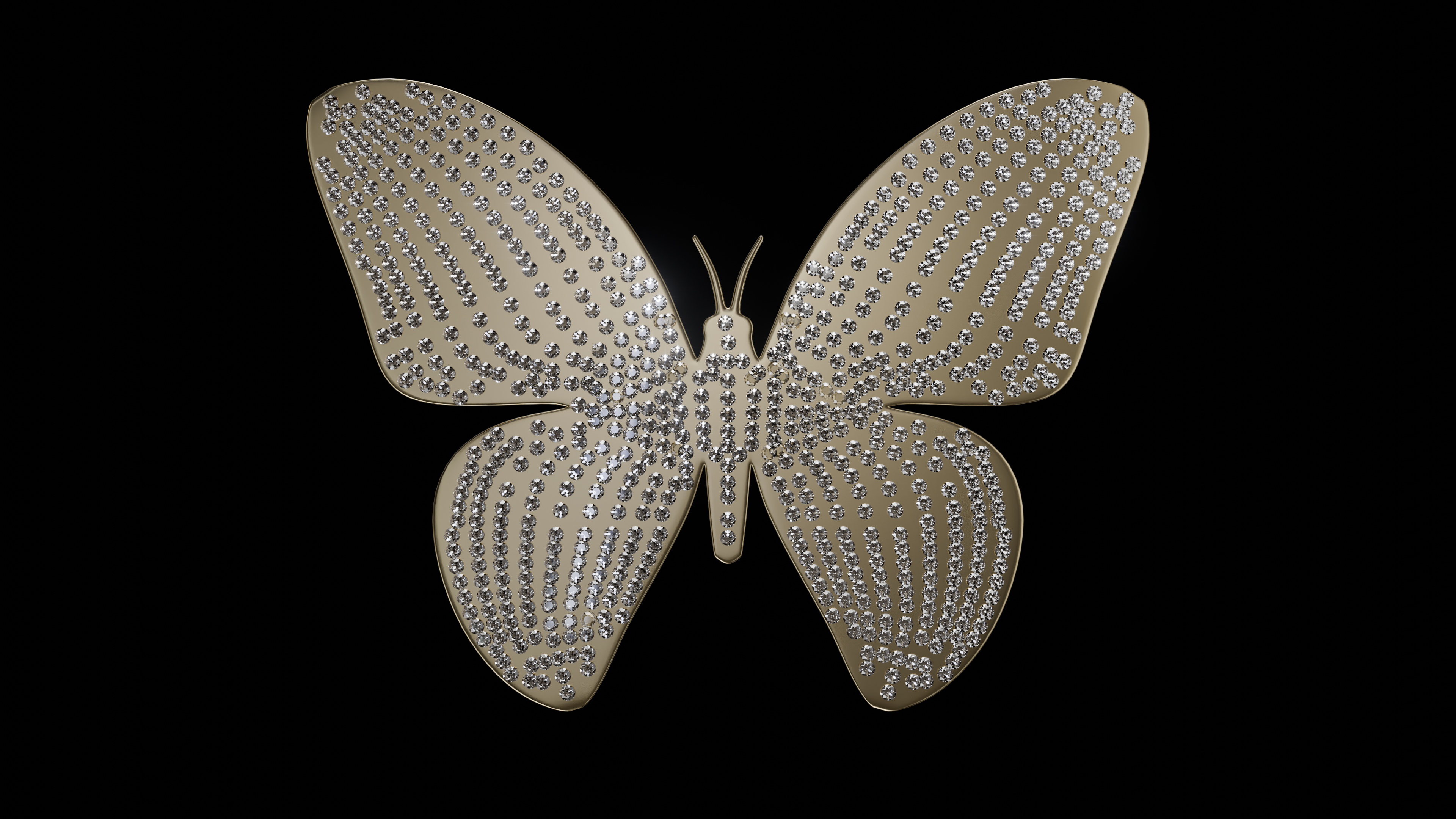 24k Gold iPhone 16 Pro : Butterfly Emblem