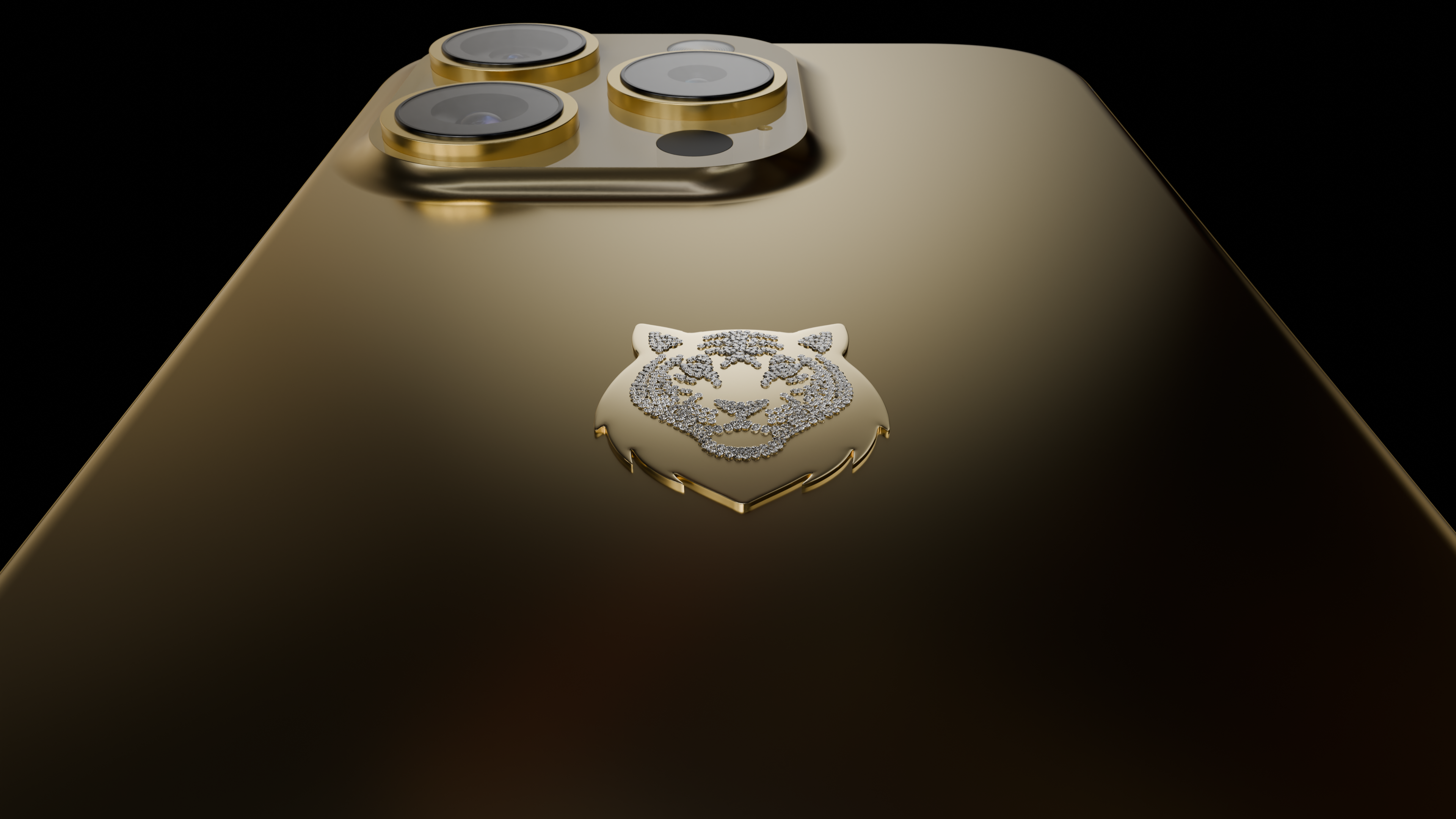24k Gold iPhone 16 Pro : Tiger Emblem